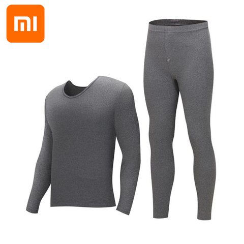 Ropa interior térmica Xiaomi, pantalones de algodón de cuello redondo para hombre, suéter, conjunto de ropa interior térmica de invierno ► Foto 1/6