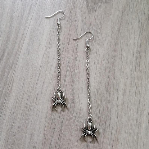 Pendientes de cadena larga para mujer, bisutería gótica, Rock, Grunge, Horror, Color plata, delicado y hermoso, regalo para mujer 2022 ► Foto 1/6