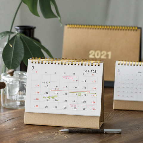 Calendario de mesa de papel Kraft creativo, planificador diario, Agenda, organizador, 2022-2022,09, año 2022,12 ► Foto 1/5
