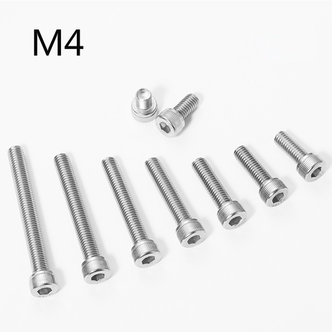 M4 304 de acero inoxidable tornillo con cabeza hexagonal M4 * 5 6 8 10 12 22 25 30 35 40 45 75 80mm tornillo con cabeza hexagonal perno M4 tuerca y arandela ► Foto 1/5