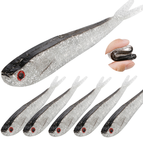 Swimbait-Señuelos de Pesca de silicona suave, aparejos de lubina, cebo de gusanos, isca, 2g, 4g, 7g, 5 unids/lote ► Foto 1/6