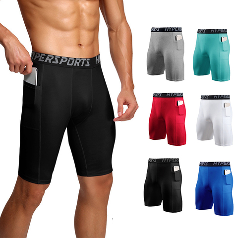 Mallas cortas de secado rápido para hombre, pantalones cortos de compresión para correr, para gimnasio, Fitness, ropa interior, pantalones cortos deportivos ► Foto 1/6