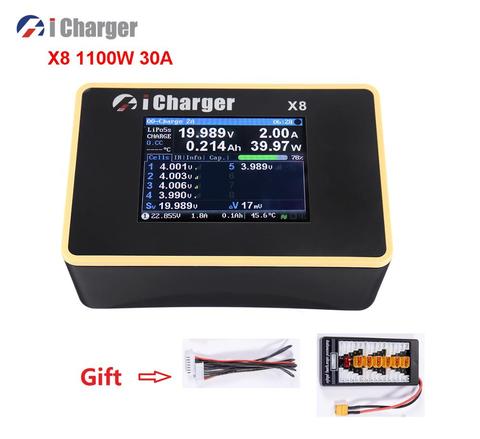 Cargador inteligente iCharger X8, 1100W, 30A, descargador para 1-8s, LiPo, Lilo LiFe, batería LiHV con placa ► Foto 1/6