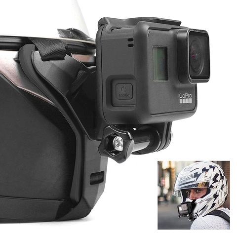 Casco de cara completa para motocicleta, soporte montaje de barbilla para GoPro Hero8/7/6 Xiaomi Yi 4K sjcam SJ8/9, accesorios de Cámara de Acción ► Foto 1/6