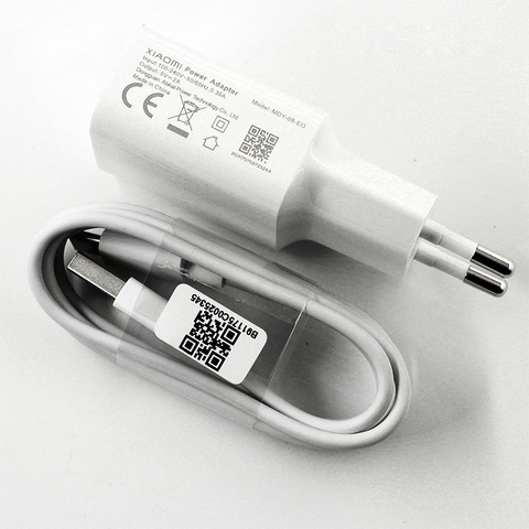 Xiaomi USB cargador de enchufe de la UE 5V2A adaptador micro usb cable de tipo c para xiaomi mi 9 8 CC9 CC9e 9T A3 A2 A1 6 5 nota 2 3 4 5 7 7A 6 6A ► Foto 1/6