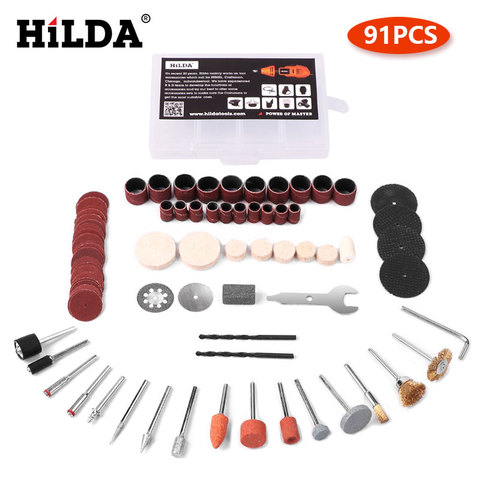 HILDA-92 Uds. De accesorios Dremel para herramienta rotativa Dremel, conjunto de accesorios para taladro Dremel, accesorios de pulido para tallado ► Foto 1/6