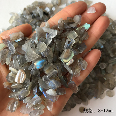 Venta al por mayor 100g 3 tamaño Natural de cristal gris de piedra lunar labradorita grava Rock cuarzo crudo cuarzo piedras naturales cristal ► Foto 1/5