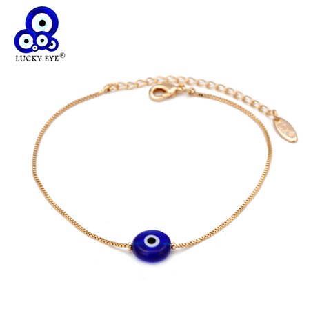 Pulsera de Talismán turco y azul para mujer y niña, cadena ajustable de cobre de Color dorado, joyería de moda BE73, Ojo de la suerte ► Foto 1/6