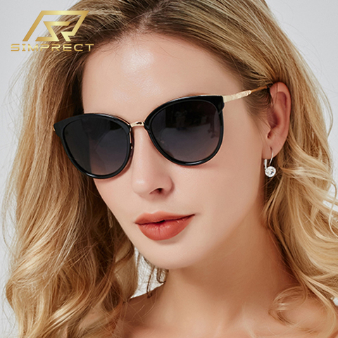 SIMPRECT Gafas de sol de gran tamaño simprecit 2022 para mujer, gafas de sol redondo Retro, gafas de sol Vintage de diseño de marca de lujo, tonos para mujeres Zonnebril Dames ► Foto 1/6