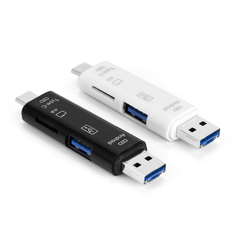 Lector de tarjetas USB 3,1 de alta velocidad SD, TF, Lector de Tarjetas Micro SD, tipo C, USB C, Micro USB, lector de tarjetas OTG, novedad de 2022 ► Foto 1/6