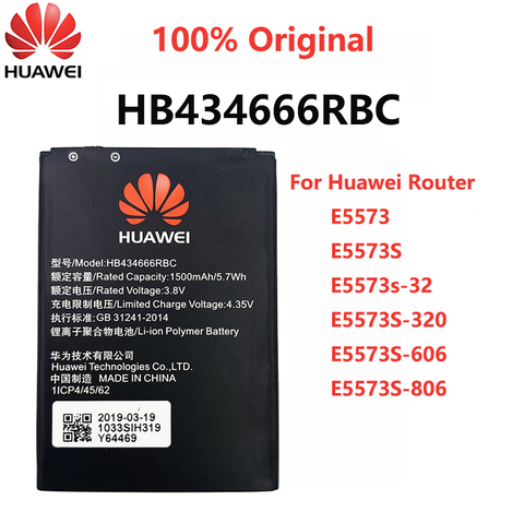 Batería de teléfono HB434666RBC original, 100% mAh, para Huawei Router E5573 E5573S E5573s-32 E5573s-320 E5573s-606, 1500 ► Foto 1/5