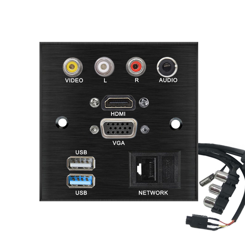 Cable de extensión para soldadura de aleación de aluminio, Conector de placa, conector de red, Conector de vídeo, L R, AUDIO, HDMI, VGA, USB ► Foto 1/6