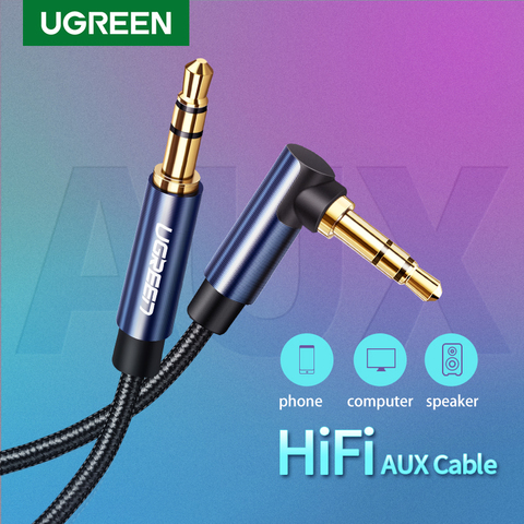 Ugreen-conector de Audio auxiliar macho a macho, 3,5mm, 3,5mm, para coche, auriculares, MP3/4, teléfono, 3,5mm ► Foto 1/6