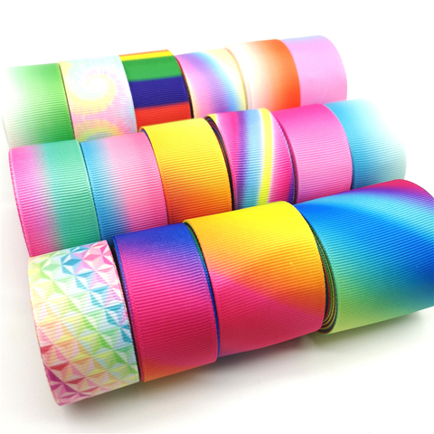 3 yardas 10-75mm gradiente arcoíris Grosgrain cinta para boda Casa Decor envoltorio de regalo para DIY fiesta accesorios hechos a mano ► Foto 1/6