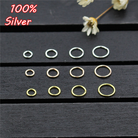 Accesorios para pulseras DIY, 20 Uds., 100% plata fina 925, anillo redondo hueco, anillo de salto, conexión con hebilla, fabricación de joyería ► Foto 1/4