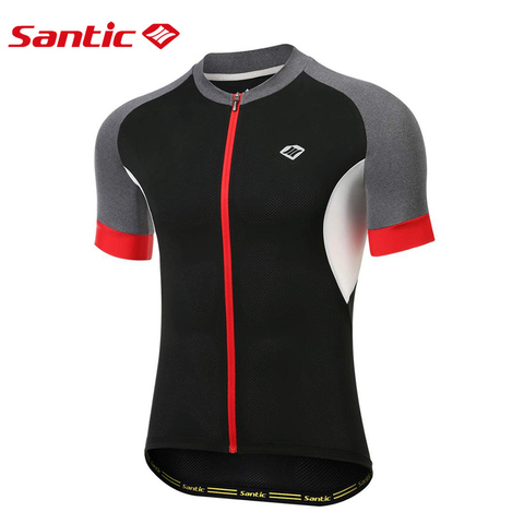 Santic-Camiseta de manga corta de ciclismo para hombre, camisetas transpirables de secado rápido para bicicleta de montaña, ropa deportiva ► Foto 1/6