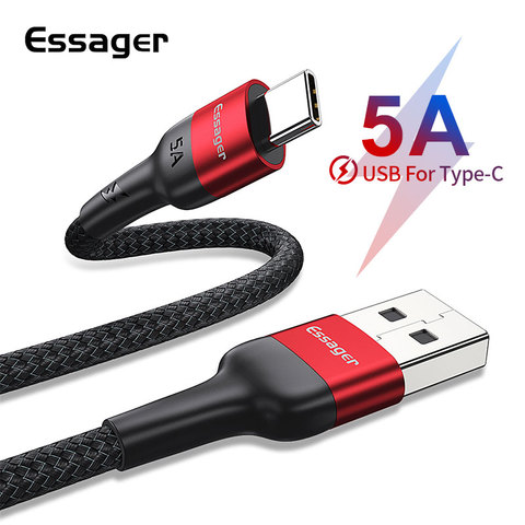 Essager-Cable USB tipo C 5A para móvil, Cable de datos de carga rápida USB-C para Huawei P40, P30 Pro, Mate 30 ► Foto 1/6