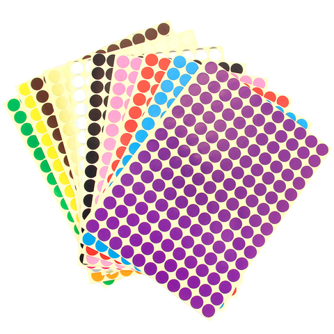 16 hojas 10mm círculo de Color adhesivo pegatinas de punto para etiqueta de punto pegatina para álbum de recortes DIY adhesivo etiquetas adhesivas 2640 puntos ► Foto 1/6