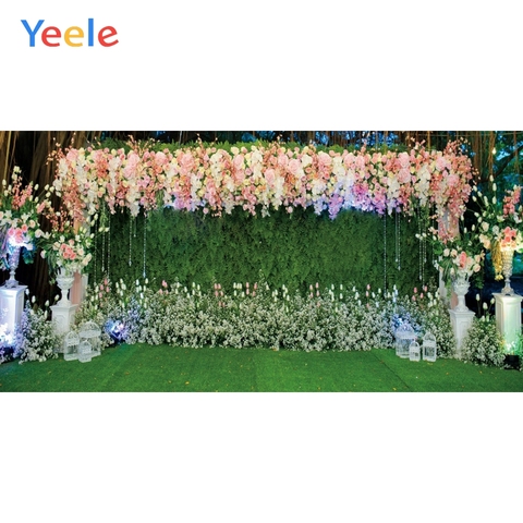 Yeele-telones de fondo personalizados para estudio fotográfico, telón con diseño de boda, cortinas con flores para fiesta y ceremonia ► Foto 1/6