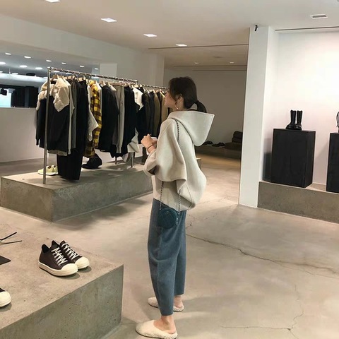 Conjunto de pantalones de pierna ancha para mujer, Sudadera con capucha, abrigo, jersey de lana, Harajuku ► Foto 1/6