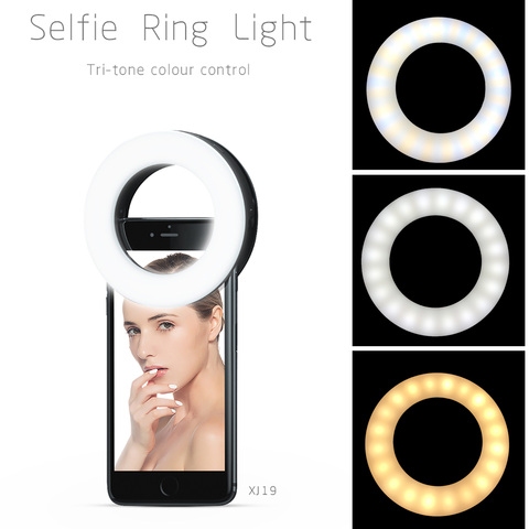 Anillo de luz LED para fotografía, iluminación para selfie, 3200K-6500K, 40 bombillas, iPhone, Android, para Vlog, carga por USB ► Foto 1/6