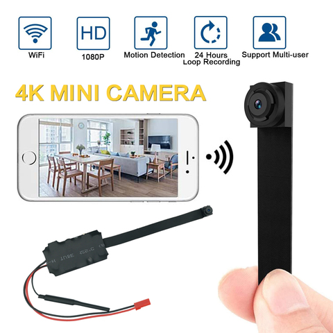 Minicámara Wifi HD 4K 1080P, portátil, P2P, Control remoto, inalámbrica, microdetección de movimiento pequeña, deporte, DV, soporte oculto ► Foto 1/6