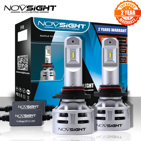 NOVSIGHT 9005 Led HB3 9006 HB4 H4 H7 H11 Auto faros Led para automóvil 60W 10000LM niebla focos de luz para lámparas 6500K blanco ► Foto 1/6