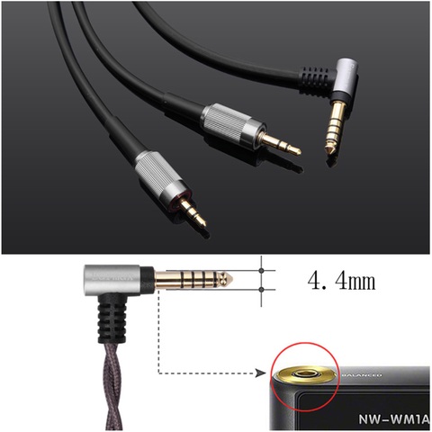 Cable de Audio equilibrado HiFi, conector de 4,4mm, para auriculares SONY MDR Z7, Z7M2, MDR Z1R, línea negra de 6 pies ► Foto 1/6