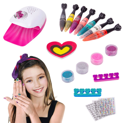 Kit de manicura para niñas, conjunto de esmalte de uñas, barniz de Gel para remojo, juego de manicura, Máquina secadora, herramienta de regalo ► Foto 1/6