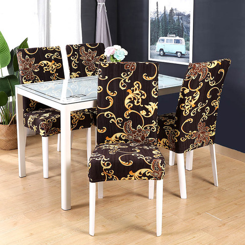 Funda elástica con estampado de patrón bohemio para silla, protector de material elástico para comedor, oficina, banquete, funda para sillón ► Foto 1/6