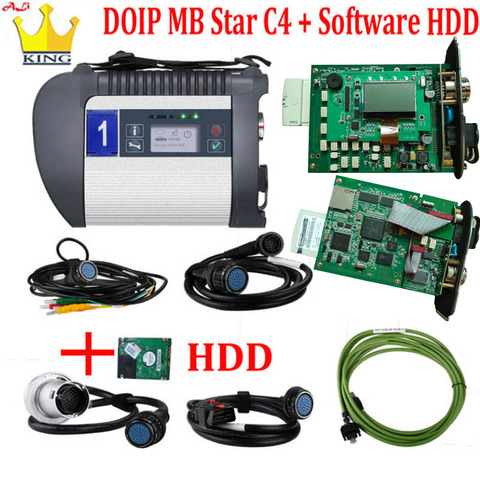 Herramienta de diagnóstico para coches y camiones, dispositivo MB star c4 plus DOIP con conexión MB C4 SD, V2022 HDD SSD c4, wifi, con DTS gratuito para Monaco/Vediamo ► Foto 1/6