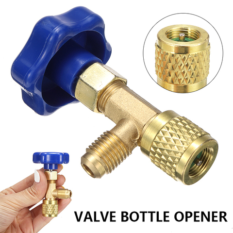 Dispensador de refrigerante con válvula de grifo, abridor de botellas de baja presión para Gas 1/4 SAE, conector Mayitr, R22, R134a, R410A, 1 unidad ► Foto 1/5