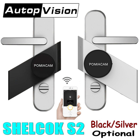 Sherlock-cerradura electrónica inteligente S3, cerrojo inalámbrico con Bluetooth, Control de aplicaciones de teléfonos inteligentes, color plateado y negro ► Foto 1/6