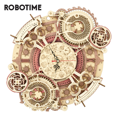 Robotime ROKR-Reloj de pared del Zodíaco para niños, rompecabezas 3d de madera, modelo de juguetes LC601 ► Foto 1/1