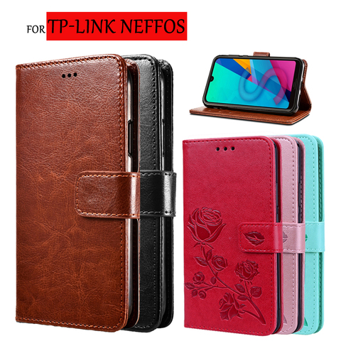 Cubierta de la carpeta para TP-Link Neffos C9 Max Flip de cuero de lujo carcasa protectora de teléfono en Funda TP-Link Neffos C9 un S Capa ► Foto 1/6