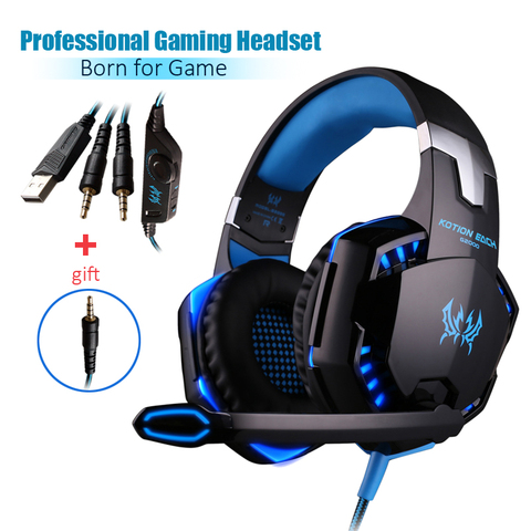 Auriculares estéreo de graves profundos G2000 para videojuegos, cascos con cable, auricular brillante con micrófono para PS5, PS4, XBOX, PC y portátil ► Foto 1/6