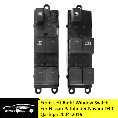 Interruptor para ventana eléctrica delantera izquierda y derecha, para Nissan Navara D40 Qashqai Pathfinder, 25401-EB30B 25401-JD00A ► Foto 1/6