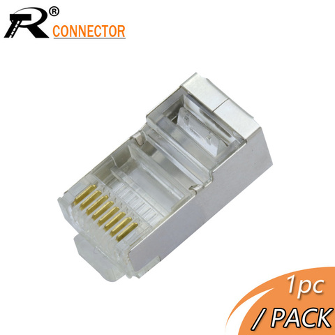 Conector R de cristal de 8 pines RJ45, adaptador de Rj-45 de Cable de red Modular para Cat6 Rj45, cables Ethernet, 1 unidad ► Foto 1/6