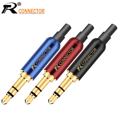 Conector Jack 3,5mm R de 3 uds., Conector estéreo plateado de 3,5mm con 3 polos, adaptador de auriculares DIY con clavija trasera para fijar el cable estable ► Foto 1/6