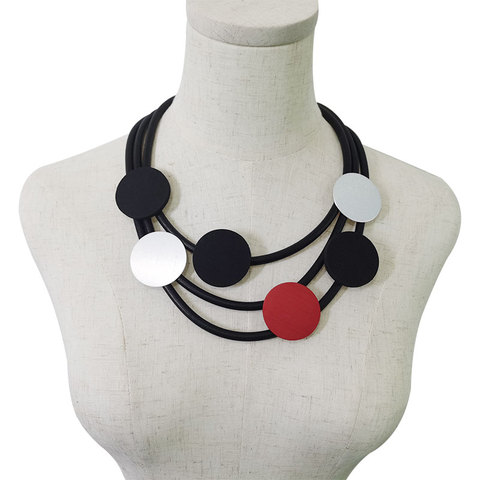 YD & YDBZ-collares redondos y cortos para mujer, joyería gótica, para fiestas de rol, hechos a mano por diseñadores de moda, rojo, negro ► Foto 1/4