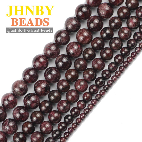 JHNBY-Cuentas redondas sueltas para fabricación de joyas, accesorios para collar, granate, Johnstonotite, piedra Natural, 4/6/8MM ► Foto 1/6