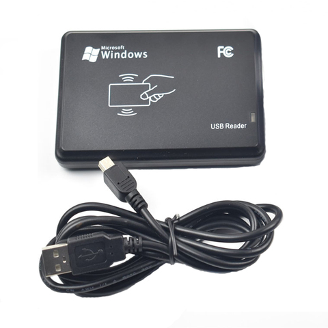125KHz negro Sensor de proximidad USB inteligente RFID Tarjeta de Identificación lector Control de acceso EM4100... EM4305... T5577 Compatible etiqueta No necesita controlador ► Foto 1/1