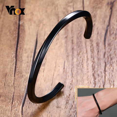 Vnox-brazalete de Metal trenzado para hombres y mujeres, pulsera de acero inoxidable, estilo minimalista, ajustable, informal ► Foto 1/6