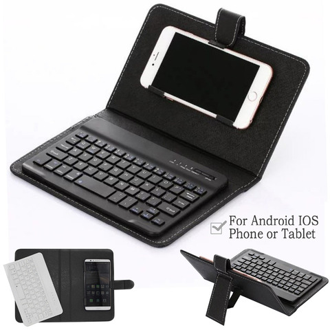 Vococal PU cuero Bluetooth inalámbrico teclado funda protectora para iPhone iPad Huawei Xiaomi Samsung teléfono móvil tableta ► Foto 1/6