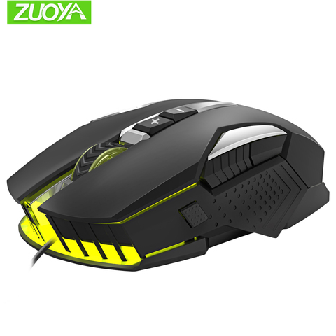 ZUOYA ratón dpi para videojuegos LED ajustable brillante con cable óptico USB Gamer mouse juego Mause para ordenador portátil profesional ► Foto 1/6