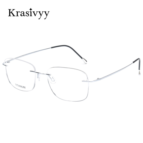 Krasivyy-gafas clásicas de titanio puro sin montura para hombre, gafas graduadas ópticas ultraligeras sin marco ► Foto 1/6