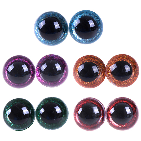 10 Uds. De Ojos de plástico brillantes para muñeca, 16-24mm, ojos con lavador DIY para oso de peluche, peluches de animales, muñecos de colores combinados ► Foto 1/6