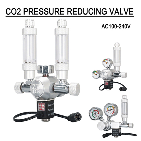 ZRDR-regulador de CO2 para acuario, válvula solenoide, contador de burbujas unidireccional, kit de sistema de Control de pecera, válvula reductora de presión de CO2 ► Foto 1/6