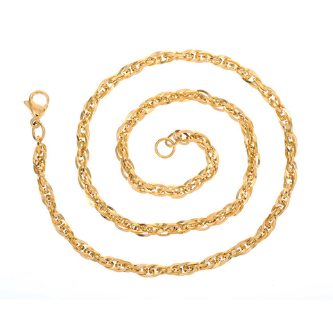 Cadena cuadrada de doble Cable de acero inoxidable para hombre y mujer, 1 unidad de ancho, 3,5mm, longitud de joyería de 21-80cm ► Foto 1/4