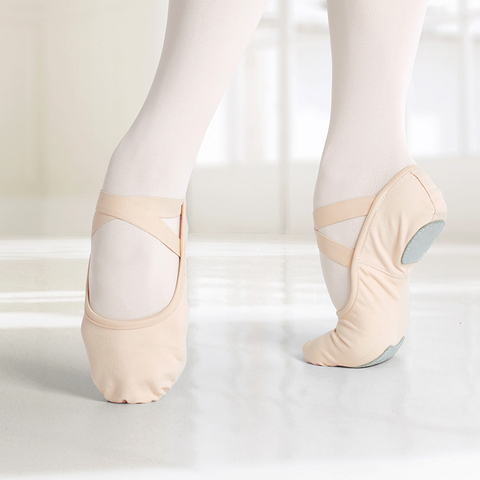 Zapatillas de Ballet elásticas profesionales para mujer y niña, zapatillas de Ballet de lona de suela blanda dividida, zapatos de Ballet de tela elástica ► Foto 1/6